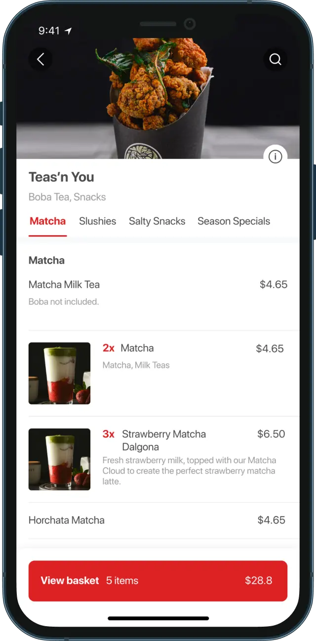 Merchants can create and manage menu, and customers order food from app